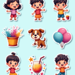Holi Splash - Sticker Sheet v9